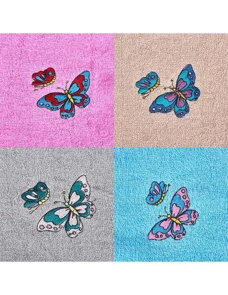 Pack 4 Paños Cocina Mariposas 100% Algodón 50x50 cm | Multicolor | Deslan Internacional