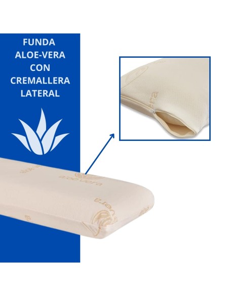 Almohada Viscoelástica Núcleo Compacto con Funda Aloe Vera | Deslan Internacional