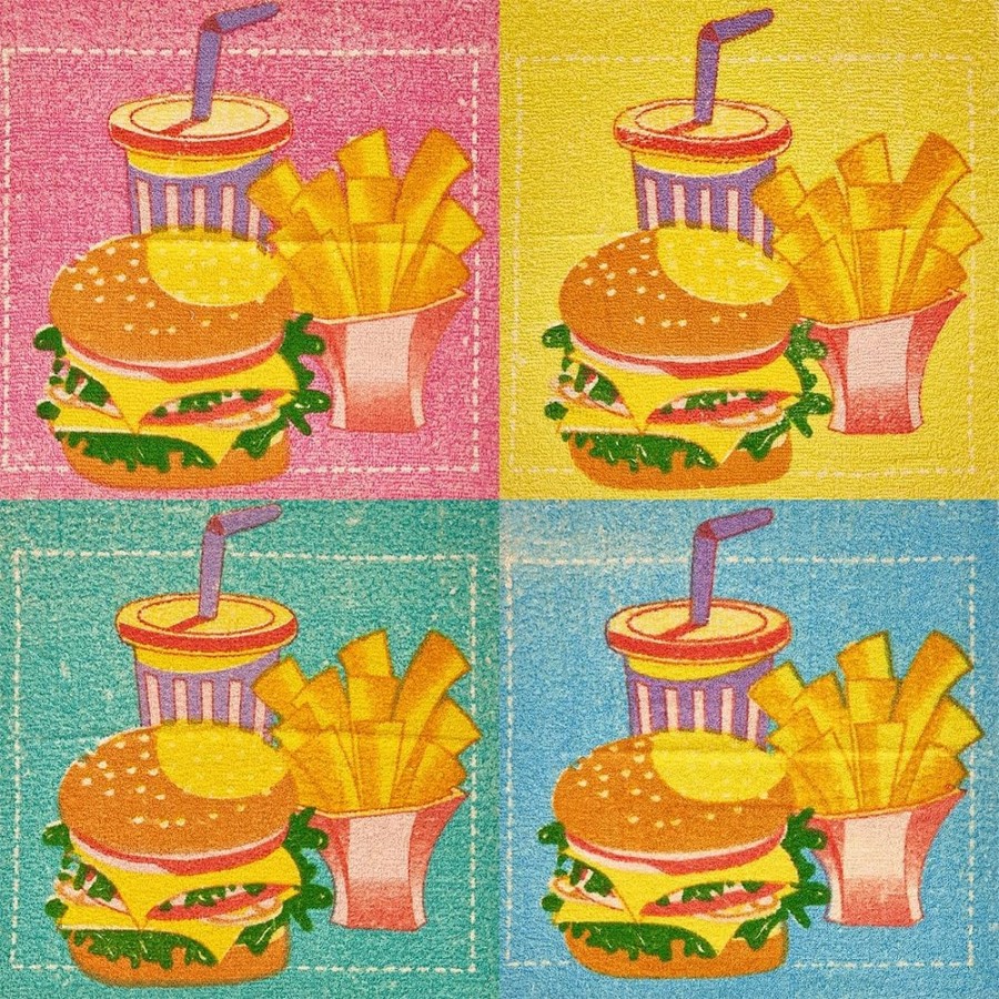 Pack 4 Paños Cocina Hamburguesas 100% Algodón 50x50 cm | Multicolor | Deslan Internacional