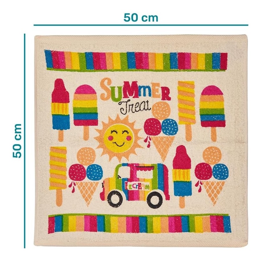 Pack 4 Paños Cocina Summer 100% Algodón 50x50 cm | Multicolor | Deslan Internacional