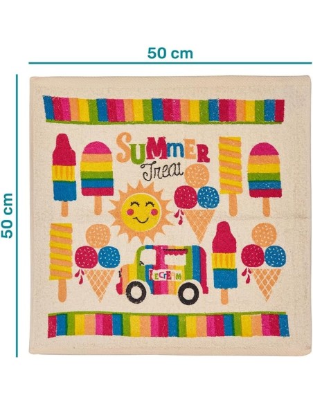 Pack 4 Paños Cocina Summer 100% Algodón 50x50 cm | Multicolor | Deslan Internacional