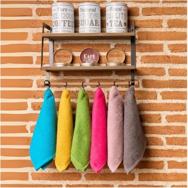 Pack 6 Paños Cocina Lisos 400 GSM 100% Algodón 50x50 cm | Multicolor | Deslan Internacional