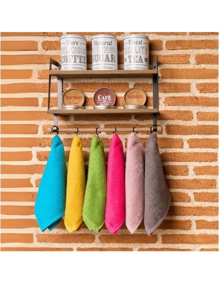 Pack 6 Paños Cocina Lisos 400 GSM 100% Algodón 50x50 cm | Multicolor | Deslan Internacional